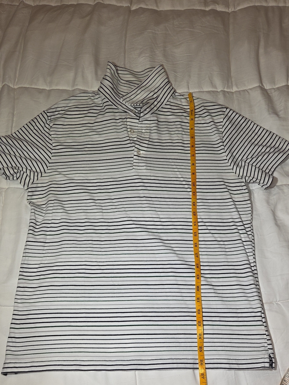 Mexx White Polo with Thin Black Stripes